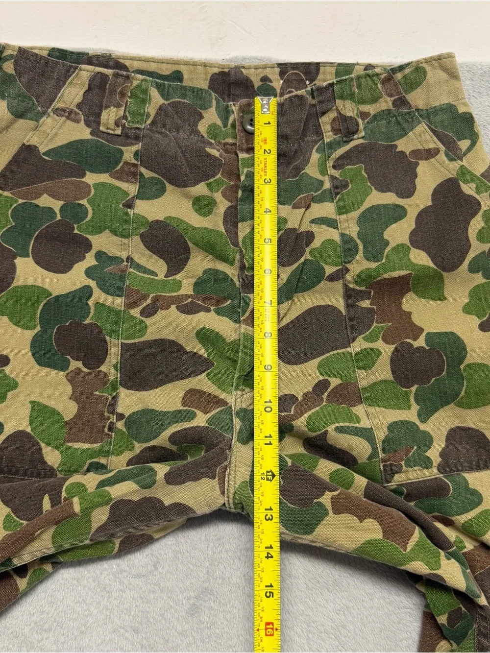 Vintage 60s 70s Duck Hunter Camo Pants Ideal Zip Frogskin Hunting 33x29